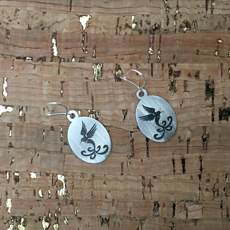 Humming Bird pendant sterling silver
